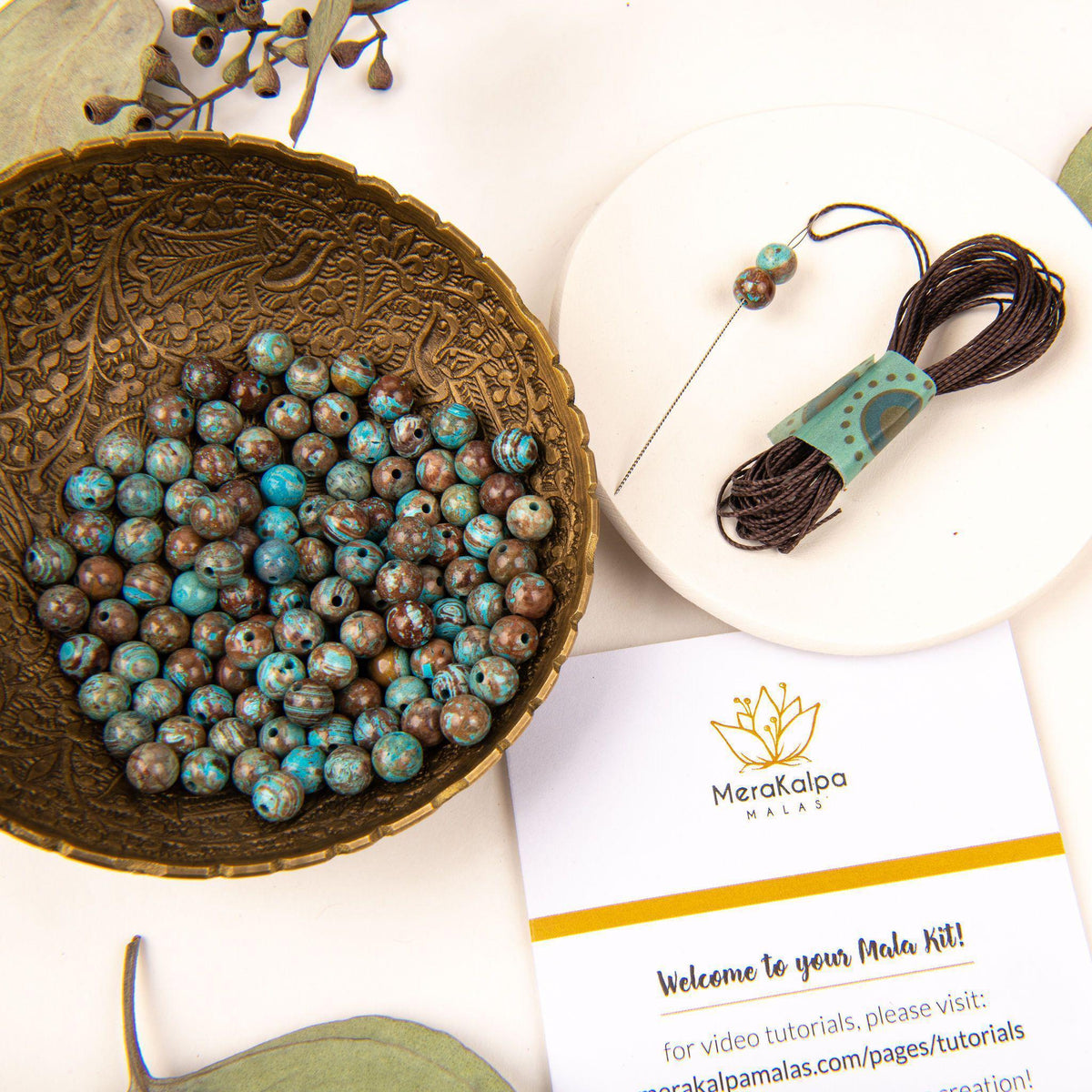 Blue Jasper Beads for Making a Mala Gift for Yogi Merakalpa Malas