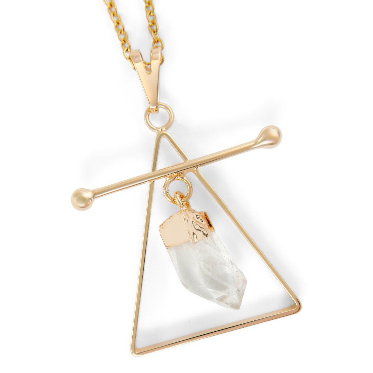 merakalpa malas clear quartz boho gold necklace