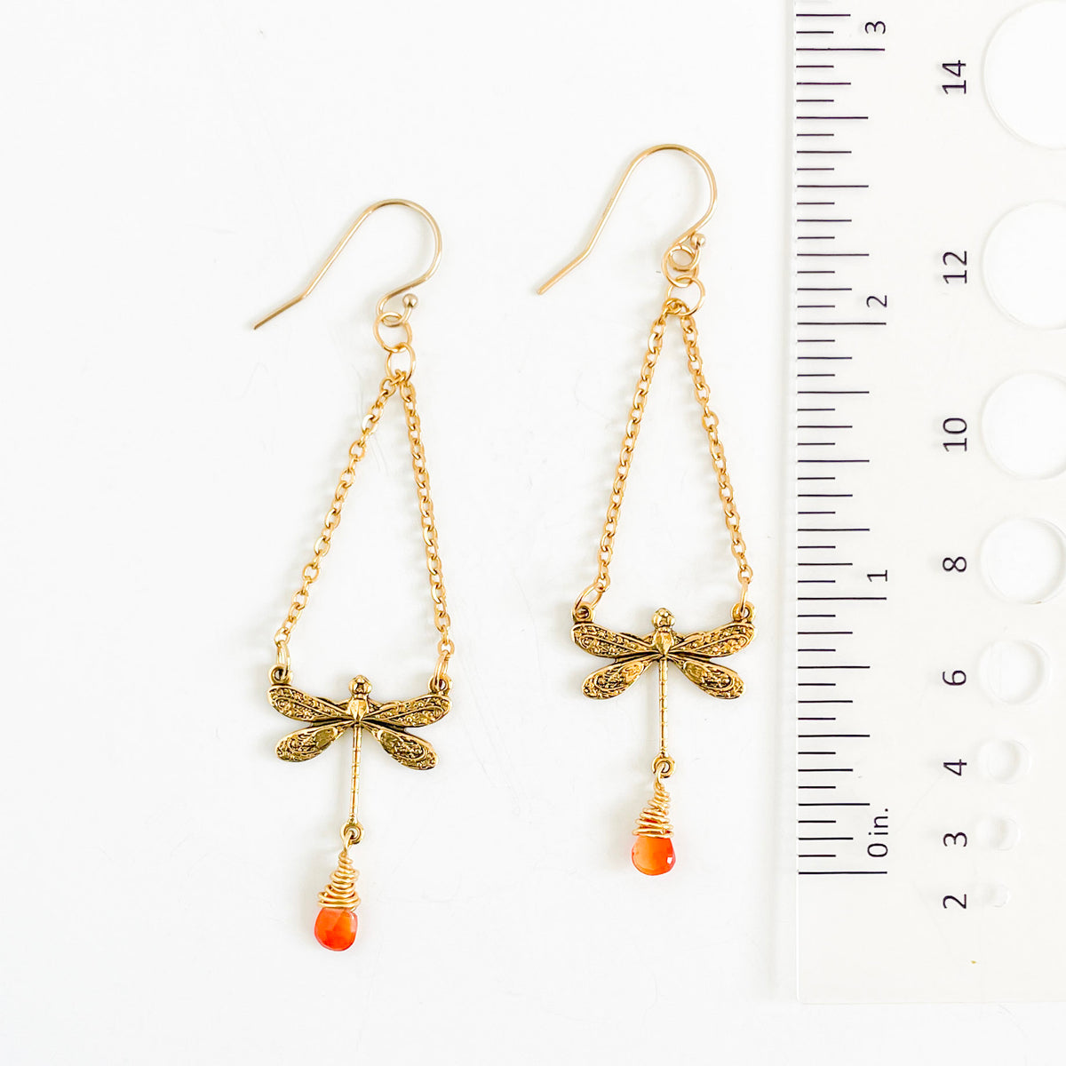 Carnelian Dragonfly Earrings