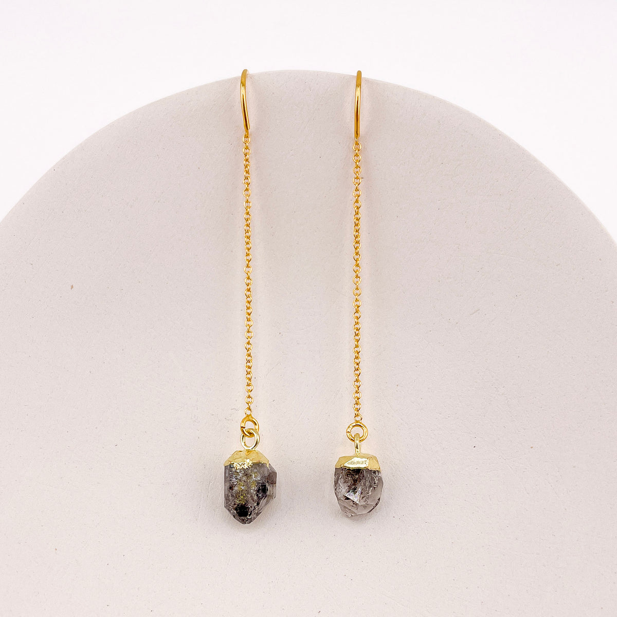 Herkimer Diamond Threader Earrings