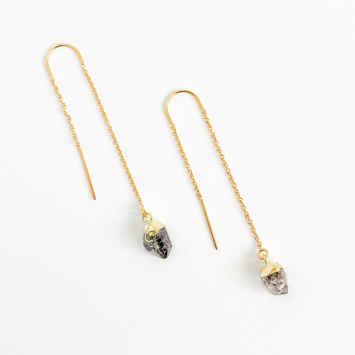 Herkimer Diamond Threader Earrings
