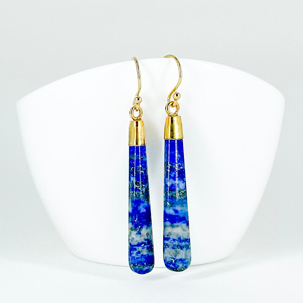 Lapis Lazuli Long Dangle Earrings