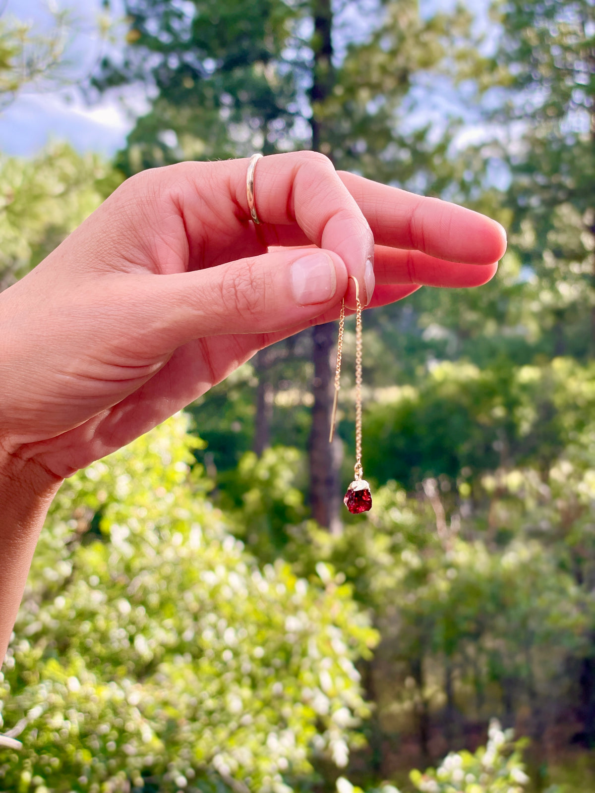 Smoky Quartz Threader Earrings