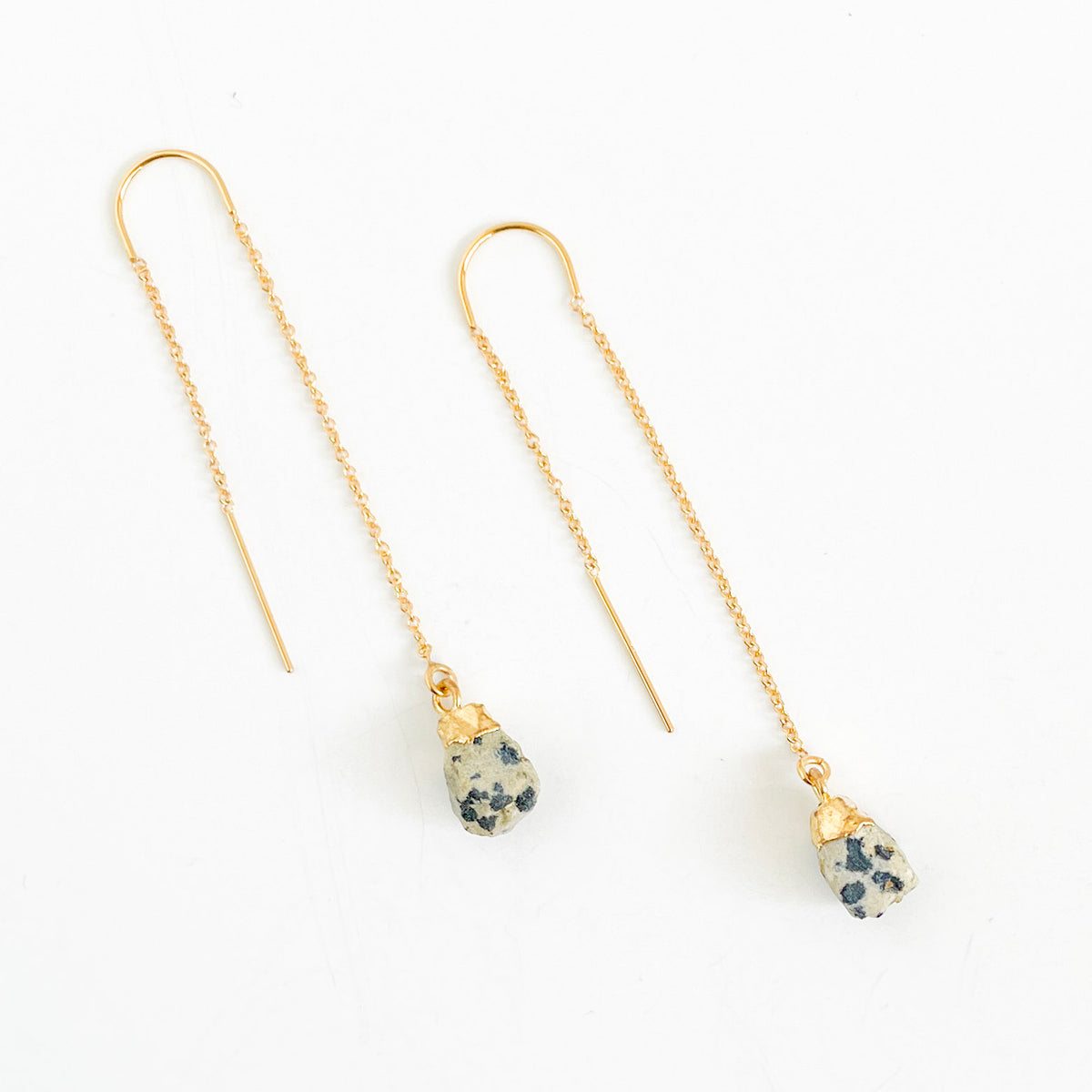 Dalmatian Jasper Threader Earrings