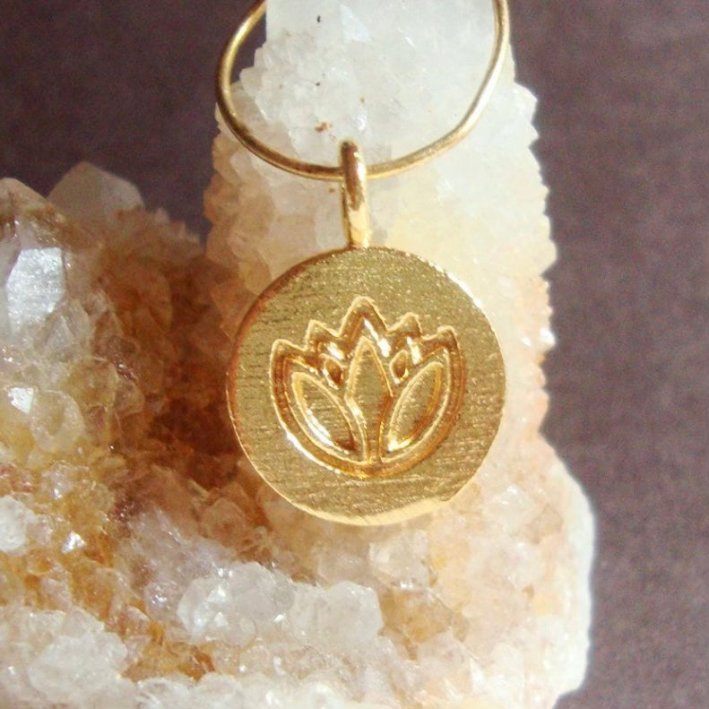 Gold Vermeil Lotus Charm