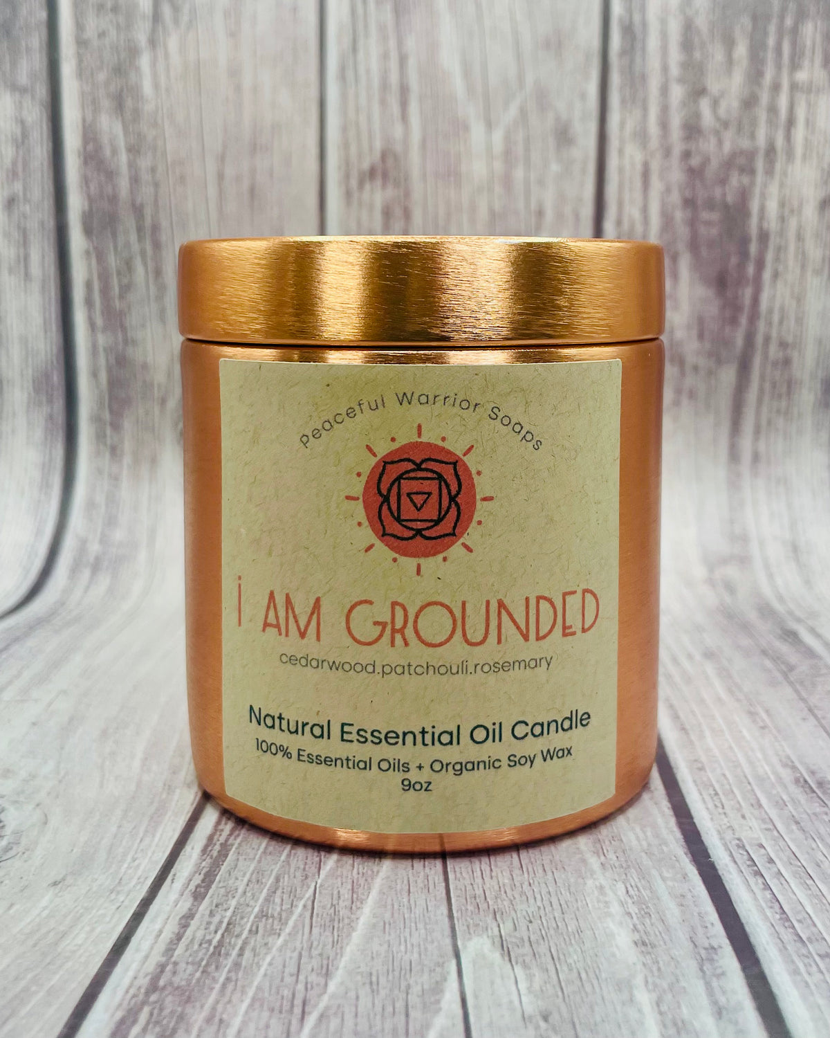 I Am Grounded Essential Oil Candle with Red Jasper