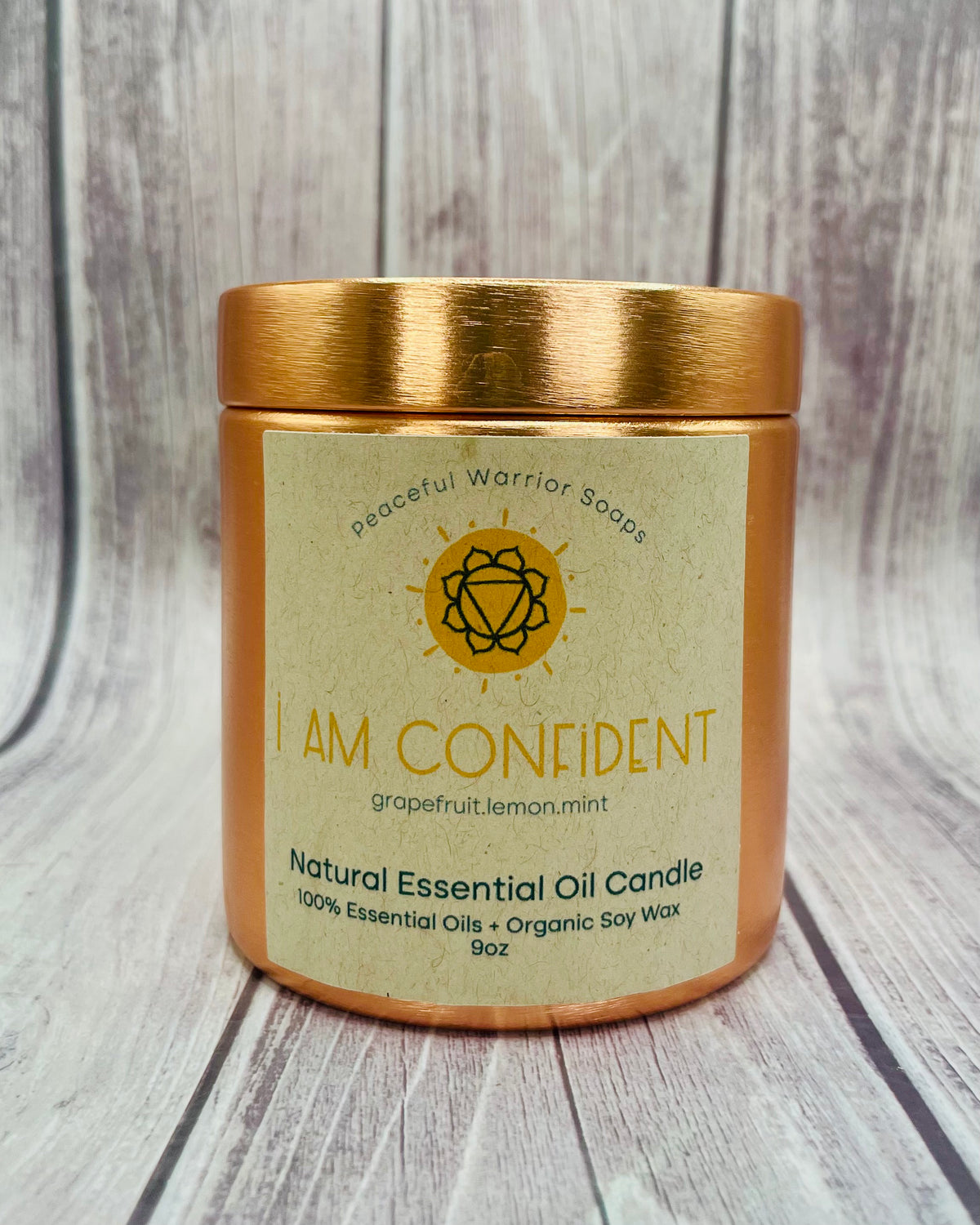 I Am Confident Essential Oil Candle with Citrine