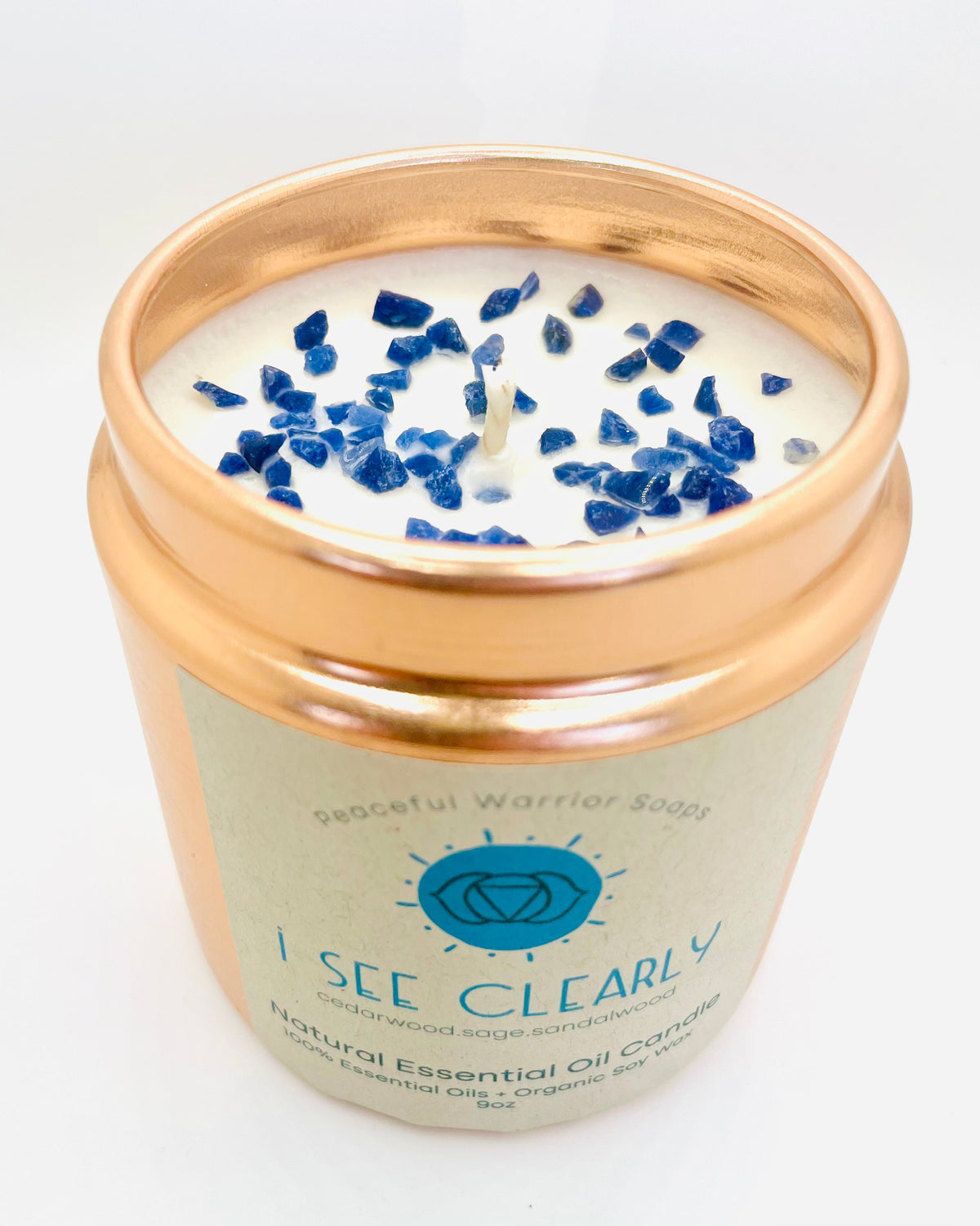 I See Clearly Essential Oil Candle with Sodalite