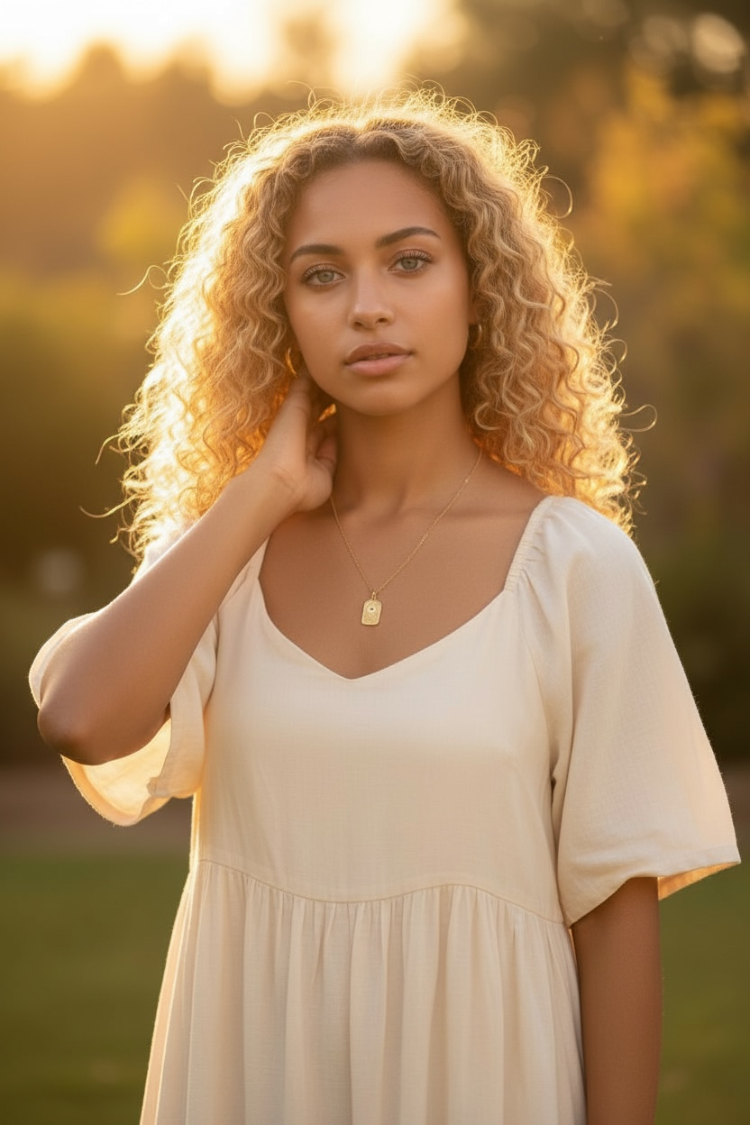 Inner Light Gold Hamsa Necklace