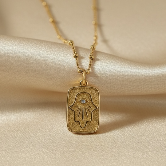 Inner Light Gold Hamsa Necklace