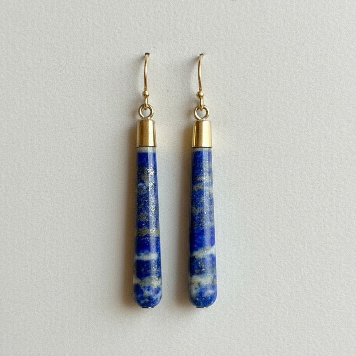 Tapping Into Wisdom Lapis Gold Earrings