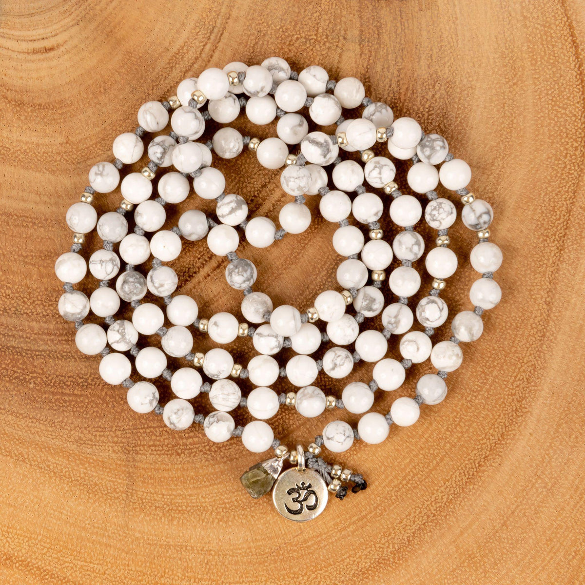 Calm + Peace Howlite Mala Beads for Stress Relief Merakalpa Malas