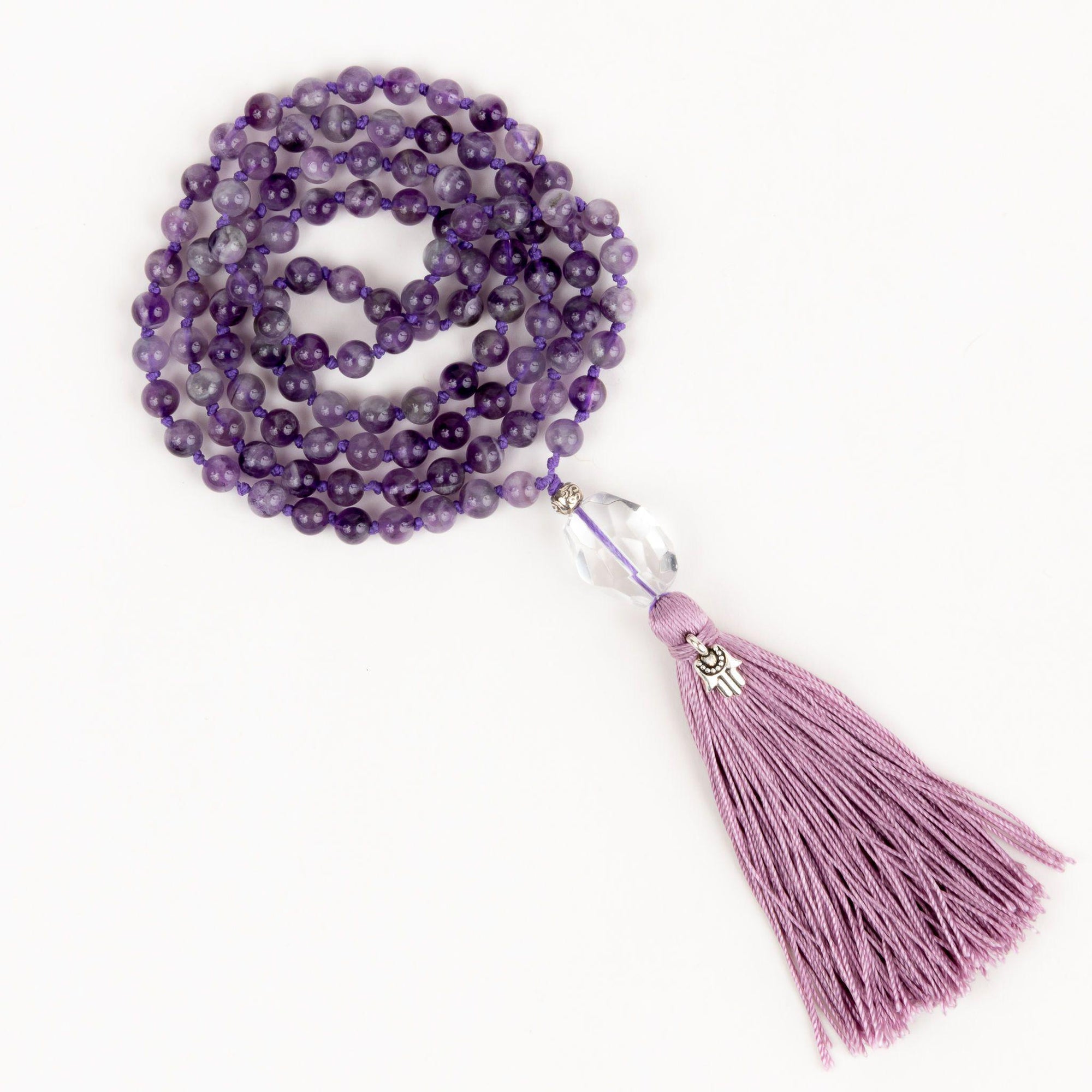 Purple Amethyst 108 Japa Mala Necklace Merakalpa Malas
