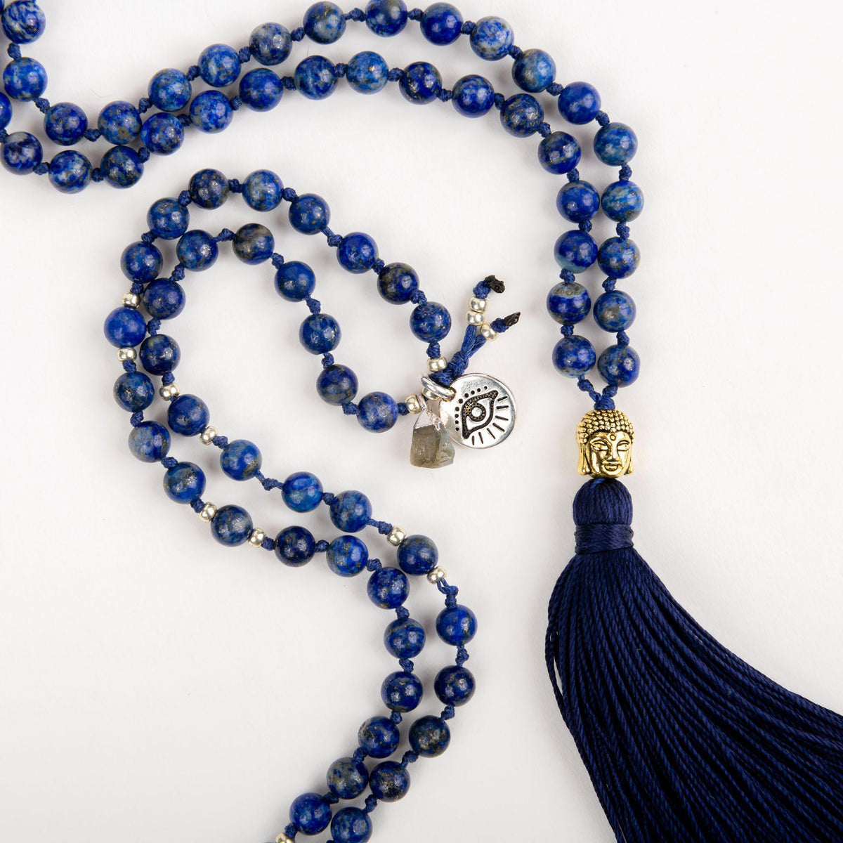 Lapis Lazuli mala beads, mala necklace and mala bracelet, yoga jewelry, DIY craft project for ladies night, bachelorette party, yoga teacher gift by merakalpa malas