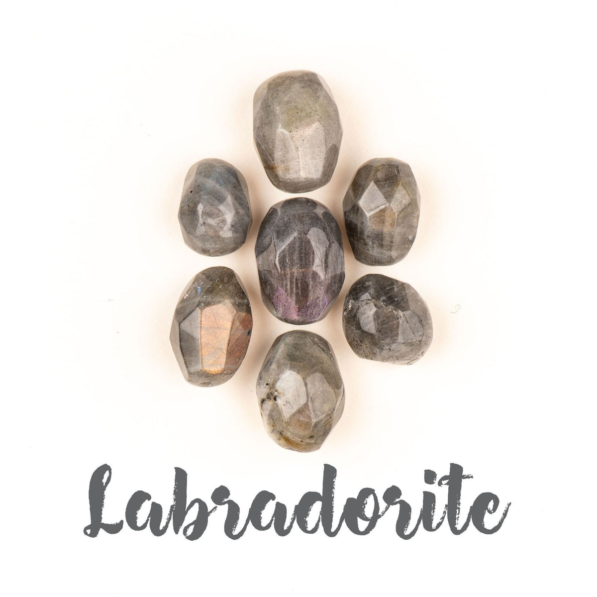 Grey Labradorite Gemstone Guru Bead for Mala Necklace Merakalpa Malas