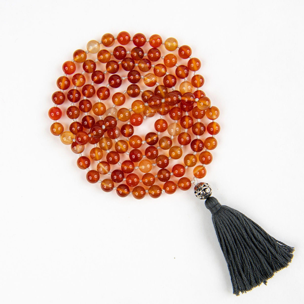 Passion + Creativity Hand-knotted Mala Beads with Carnelian Merakalpa Malas
