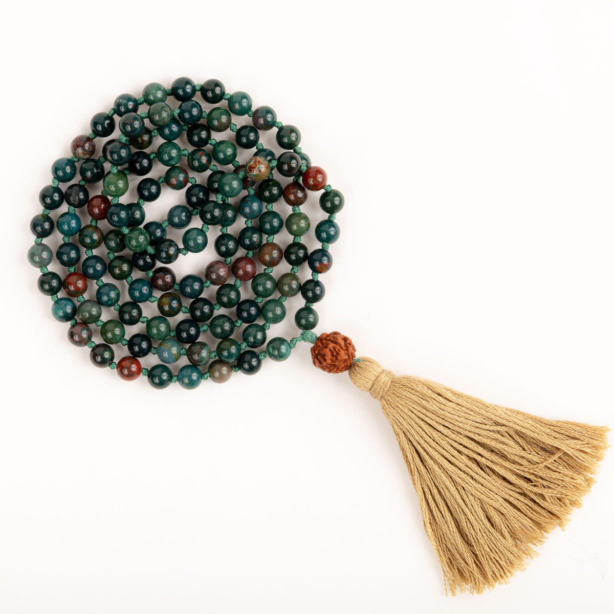 Bloodstone Mala Necklace Kit Prayer Beads Gemstone Jewelry Merakalpa Malas