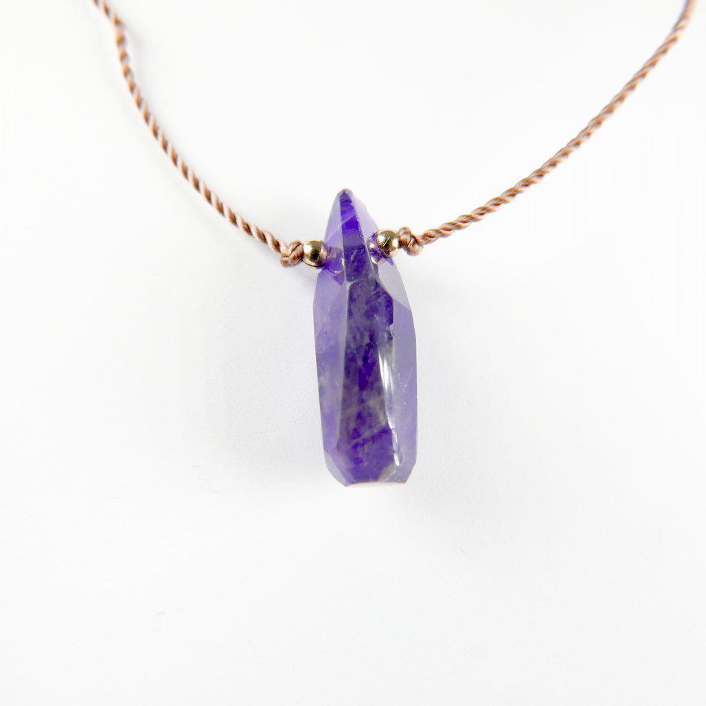 Amethyst Diamond Necklace-Necklace-MeraKalpa Malas