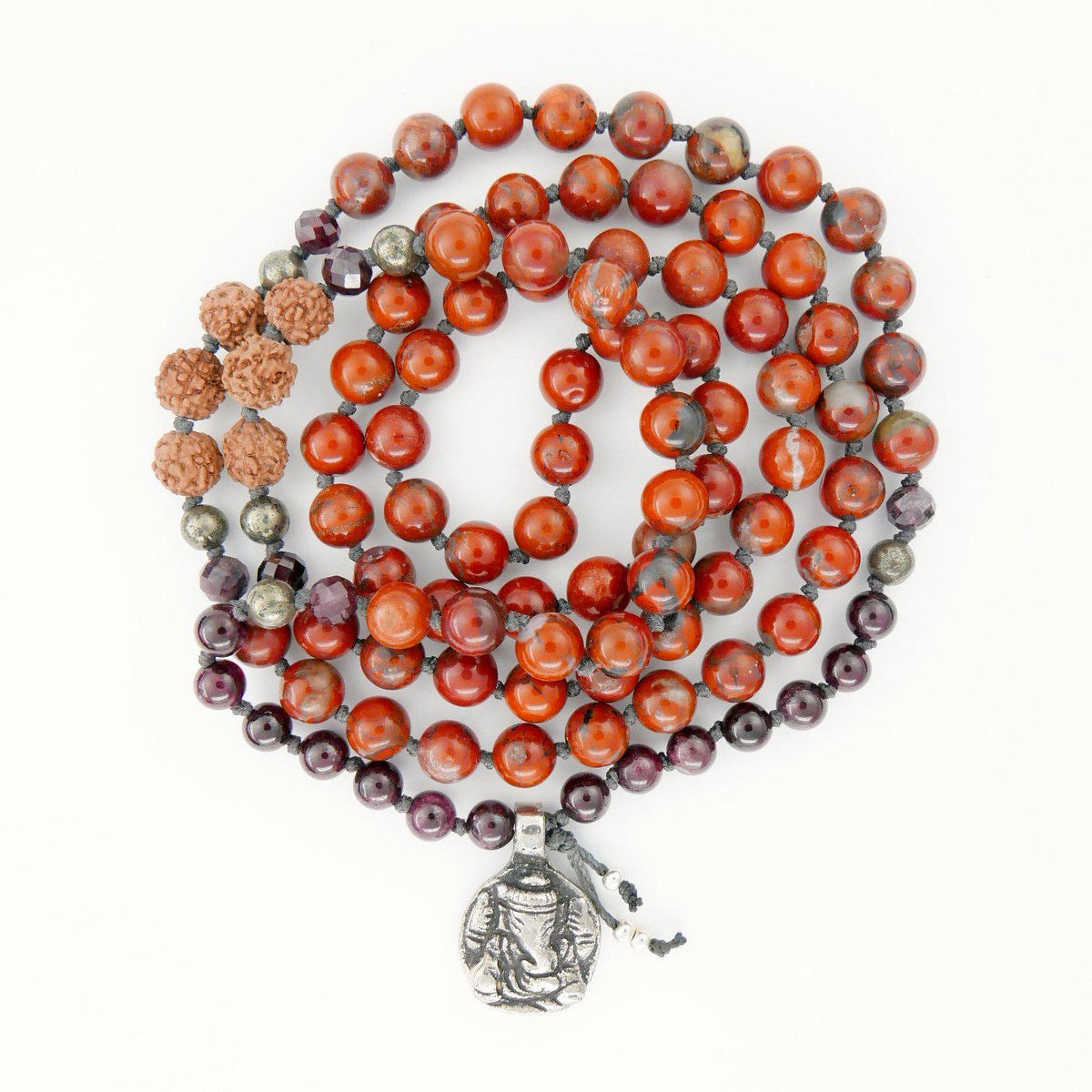 Finished Mala necklace with Ganesh guru bead - MeraKalpa Malas