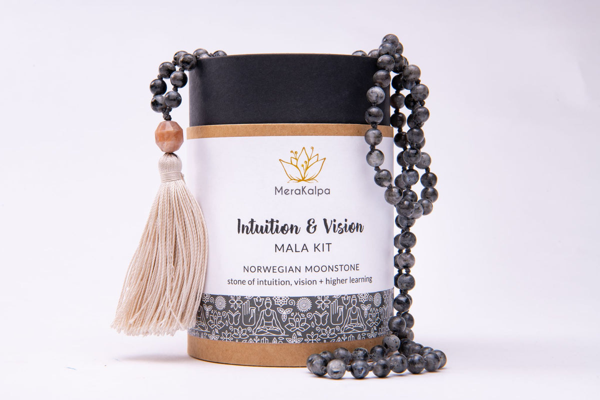Intuition + Vision Norwegian Moonstone Mala Necklace Kit